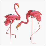 Flamingo Gazing Ball Garden Stakes