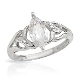 White Gold 0.85 CTW Topaz and 0.01 CTW I1-I2 Diamond Ladies Ring. Ring Size 7. Total Item weight 2.2 g.