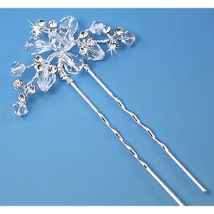 Buy Crystal Splendor Silver Bridal Hair Pins (Pack of 2) by USABride