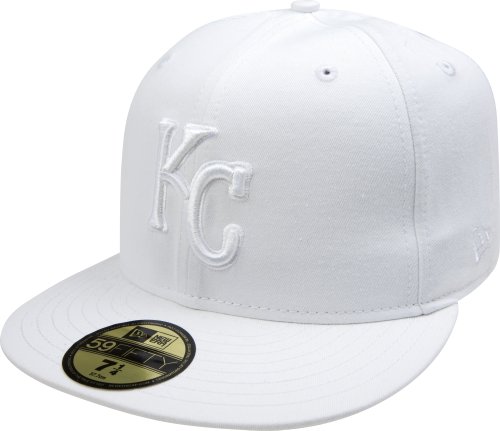 MLB Kansas City Royals White on White 59FIFTY Fitted Cap (7 3/4)