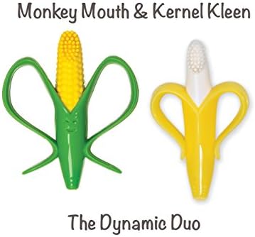Generation Qute Banana &amp; Corn Teether, Massaging Teethers Provide Soothing Relief for Sore &amp; Achy Gums 100% Food Grade Silicone, Certified BPA, Latex &amp; Phthalate Free, 2 Piece