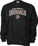 Reebok Cincinnati Bengals Black First Down NFL Embroidered Crewneck Sweatshirt (M=40)