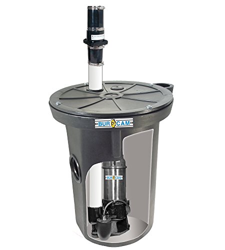 BurCam 400411T  Bur-Cam Pumps Sewage Pump & Basin System, 0.5 hp