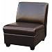 Armless Espresso Brown Club or Cigar Chair by Baxton Furniture Studios