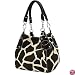 Black Large Giraffe Print Faux Leather Satchel Bag Handbag