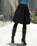 DKNYC Pleated A-Line Skirt with Pockets