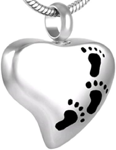 Cremation Jewelry Baby Footprint Necklace w/ 20" Chain &amp; Fill Kit