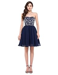 Strapless Short Beaded Sequined Lace-Up Sweetheart Chiffon Prom Dress/Party Dress 