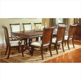 Standard Furniture St Pierre Doub Ped Dining Series St Pierre Double Pedestal Table Dining Set with Upholstered Chairs