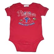 Majestic Philadelphia Phillies MLB Baby / Infant One-Piece Bodysuit / Romper / Onesie - Red (Size: 6-9)