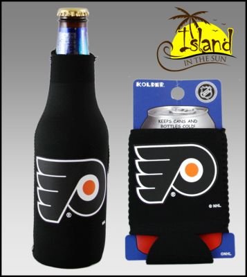 SET OF 2 PHILADELPHIA FLYERS CAN & BOTTLE KOOZIE COOLER