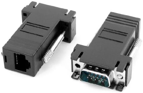 HD 15 Pin Male to RJ45 Female Network Adapter Black 2 Pcs