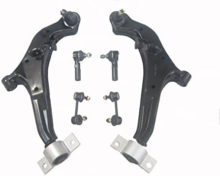 2 Lower Control Arms With Ball Joints 2 Outer Tie Rod Ends 2 Front Stabilizer Sway Bar Link Kit