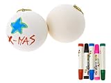 Kitchen & Housewares : Present Time DIY Christmas Balls x2 (baubles) includes pens to colour in with!