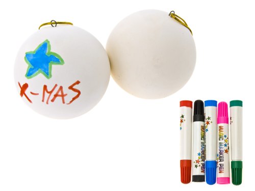 Present Time DIY Christmas Balls with Colouring Pens and Two Baubles