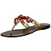 Beverly Feldman Women's Silvanna Flat Thong Sandal,Gold Crackle,7 M