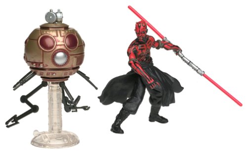 413Q0E3S72L 2001 Star Wars Power of the Jedi Deluxe Action Figure   Darth Maul with Sith Attack Droid