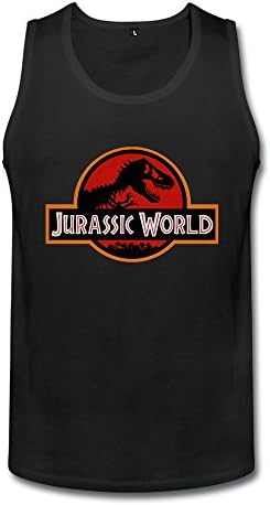 Men's Jurassic World Movie Red Logo Tank Top L Black