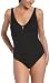 Anne Cole Women's Hyannis Port Sheer Dot One Piece Plunge Swimsuit