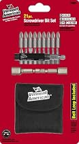Vermont American 16021 21-Piece Screwdriver Bit Set Storage Pouch with Belt Loop Included