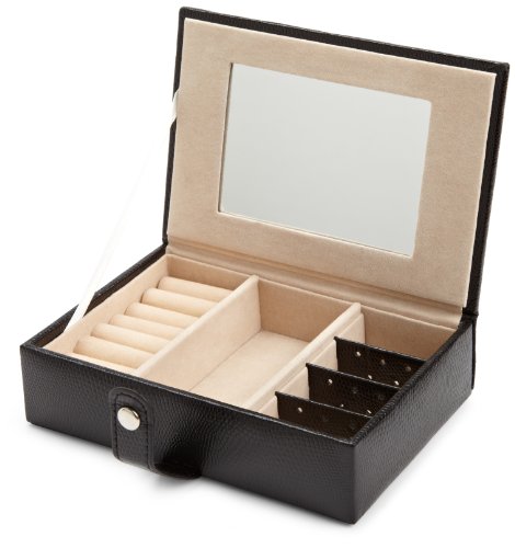 Wolf Designs 281502 Heritage Black Travel Jewelry-Box