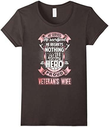 Women's Nothing He Is My Hero Proud Veteran's Wife TShirt Large Asphalt