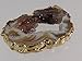 Agate Pendant Jewelry, Geode Slice, a Unique Polished Natural Stone from Brazil, with a Center of Druzy Crystals, Medium Size Between 1 1/4