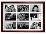 Review Jaf Gifts  / 9 Opening 4x6 Picture Frame LINEAR WALL - Matted Dark Walnut