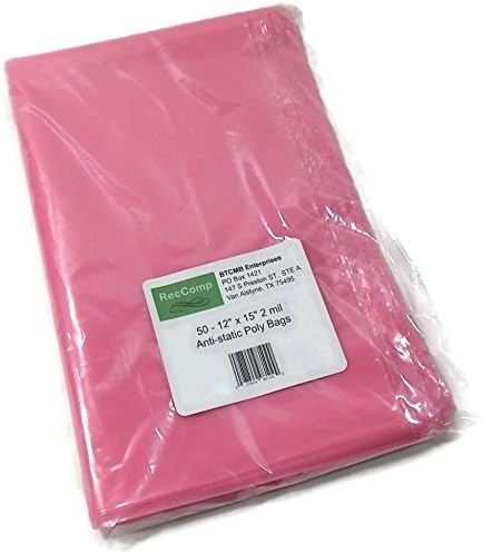 50 - 12 X 15" Anti-static 2 Mil Open End Poly Bags.