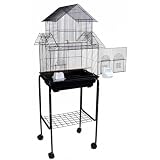 Canary Parakeet Cockatiel LoveBird Finch Bird Cage - 18x18x54 With Stand 5944AS S