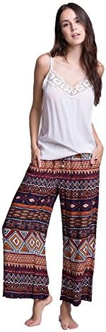 Jabey Women's Printed Casual Rayon Lounge Pant (X-Large, Multi9)