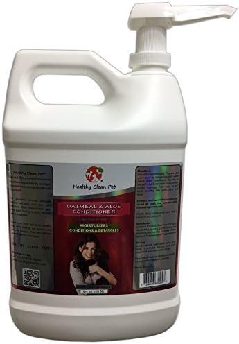 Dog Conditioner &amp; Detangler 100% Natural -Shiny Coat Formula -Oatmeal &amp; Aloe Conditioner for Dogs and Cats -Removes Tangles and Matted Coat, by Healthy Clean Pet (1 Gallon)