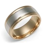 14k Yellow and White Gold Engraved Wedding Band