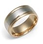 14k Yellow and White Gold Engraved Wedding Band