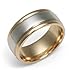 14k Yellow and White Gold Engraved Wedding Band