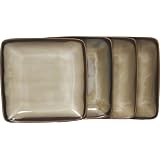 Sango Nova Brown Square Salad Plates, Set of 4 by Sango