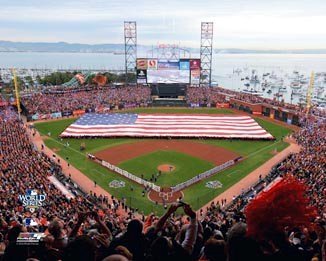 2010 World Series San Francisco Giants 8x10 Photograph Game 1 USA Flag