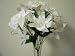 4 WHITE Mini Tiger Lily Silk Flower Bushes w/pearls Artificial