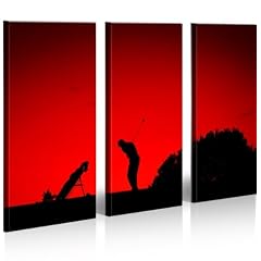Golfing 3 Bilder Golf Sport Kunst Pop Art Bild Poster * Bilder auf Leinwand fertig gerahmt auf Holzrahmen - Lounge Bild mit Bilderrahmen - ein Edel Poster als Leinwand Kunstdruck - Wandbild mit Rahmen modernes Keilrahmenbild - farbenfrohe und intensive Impressionen f�r Ihr Wohnzimmer B�ro Lounge K�che Schlafzimmer usw. Abstrakte Kunst Pop Art