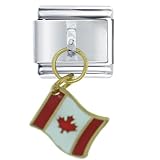 Flag Of Canada Italian Charms Bracelet Link