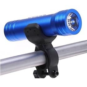 Free Shipping Blue Multifunctional Bike Bicycle Led Flashlight Torch with Whistle Mp3 Player Speaker Micro Sd