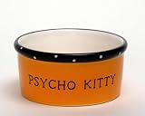 Psycho Kitty yellow pet bowl.