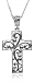 Jewelry : Sterling Silver Vine and Swirl Cross Pendant, 18"
