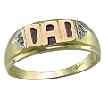 10K .01ct.t.w. 2 Diamond Dad Ring in Yellow Gold