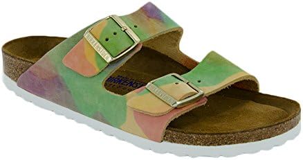 New Birkenstock Arizona SFB Summer Breeze Nubuck 37/6-6.5 N Womens Sandals