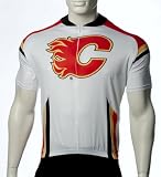 NHL Calgary Flames Women's Cycling Jersey, White, Medium
