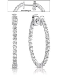 14K White Gold 1.68cttw Round Diamond Earring