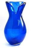Murano Glass Vase Mouth Blown Art Sapphire Rainbow Vase X440