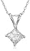 14k Choice of White or Yellow Gold Princess Cut Diamond Solitaire Pendant (1 ct, I-J Color, I1-I2 Clarity)