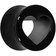 1/2" Black Acrylic Hollow Heart Saddle Plug